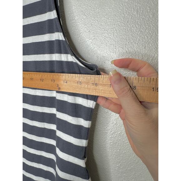 Abound Gray & White Stripe Sleeveless Mock Neck Bodysuit L - Picture 13 of 14